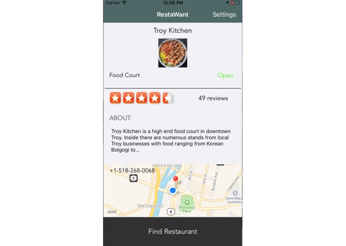 RestAWant – screenshot 1