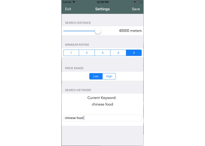 RestAWant – screenshot 2