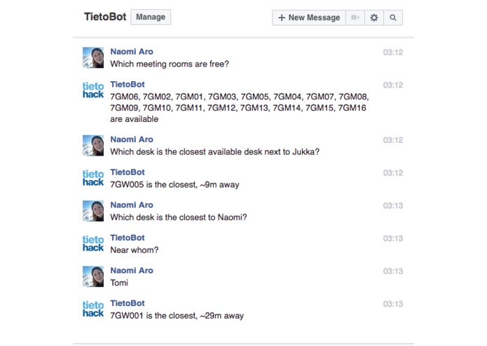 TietoBot – screenshot 1