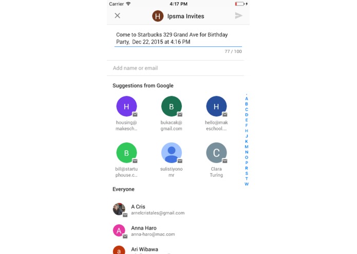 Ipsma Invites – screenshot 4