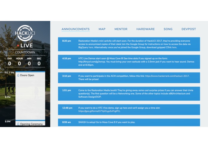 HackUCI Live – screenshot 1