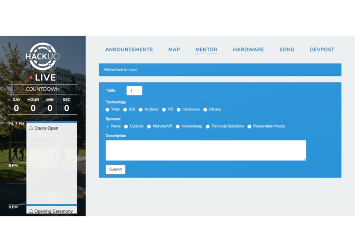 HackUCI Live – screenshot 2