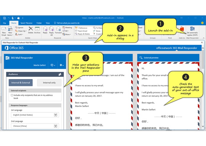 Mail Responder for Outlook – screenshot 1
