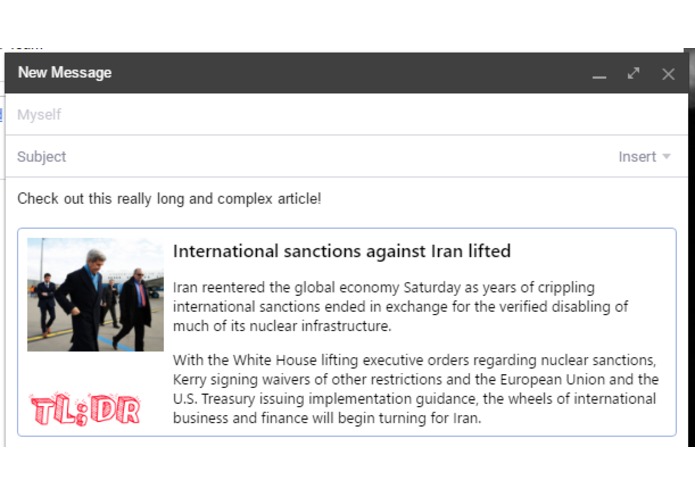 TL;DR for Mixmax – screenshot 2
