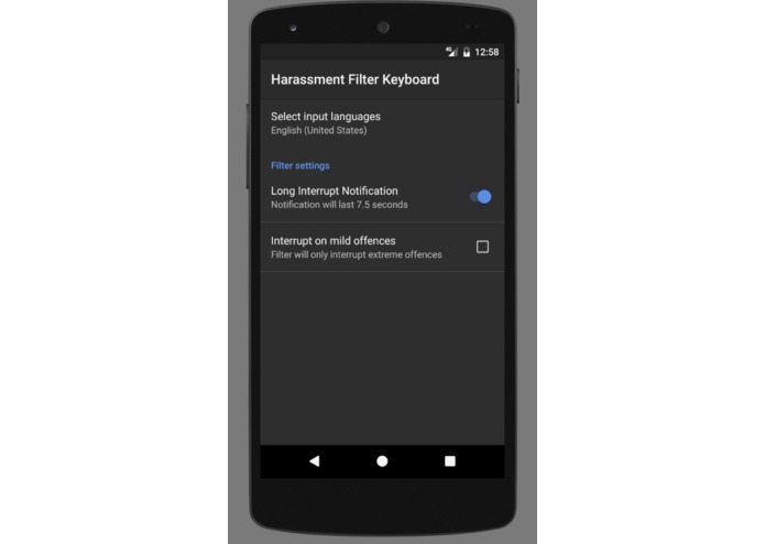 Harassment Filter Android Keyboard – screenshot 1