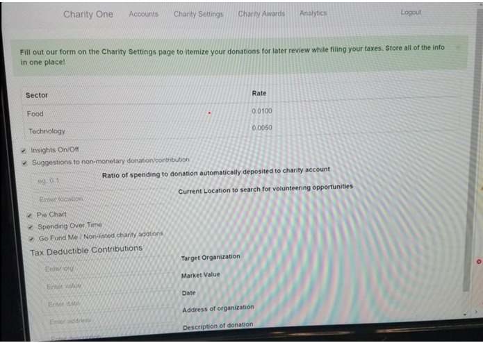 Charity One: tailoring philanthropy to the individual – screenshot 1