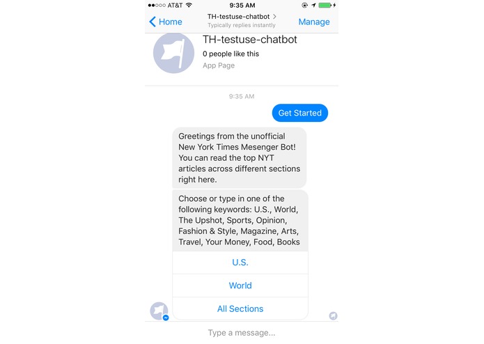 NYT Messenger Bot (unofficial) – screenshot 1