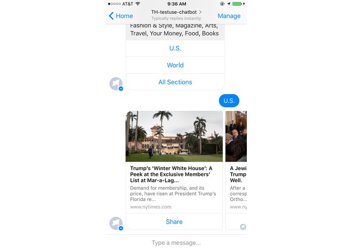 NYT Messenger Bot (unofficial) – screenshot 2