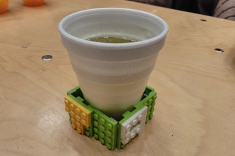 No Coding Hack - "T9" cup holder made with blocks