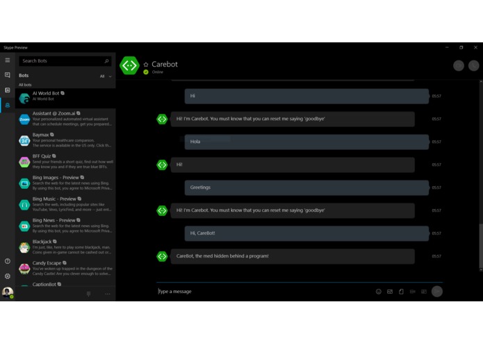 CareBot – screenshot 1