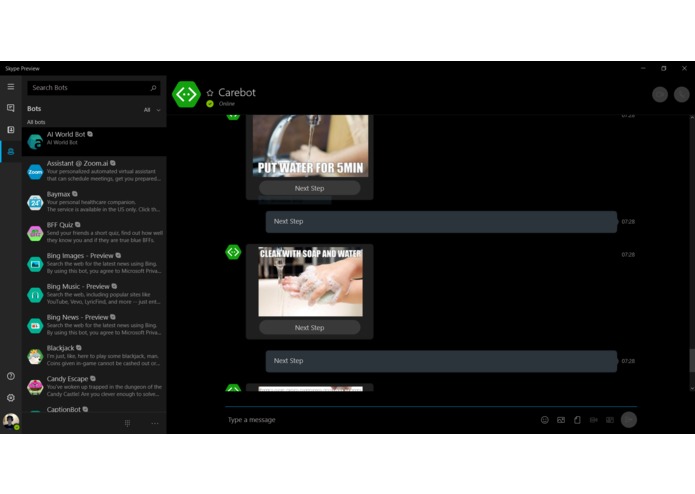 CareBot – screenshot 2