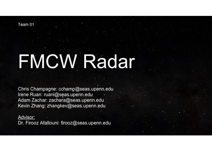 Team 01 - FMCW Radar – screenshot 1