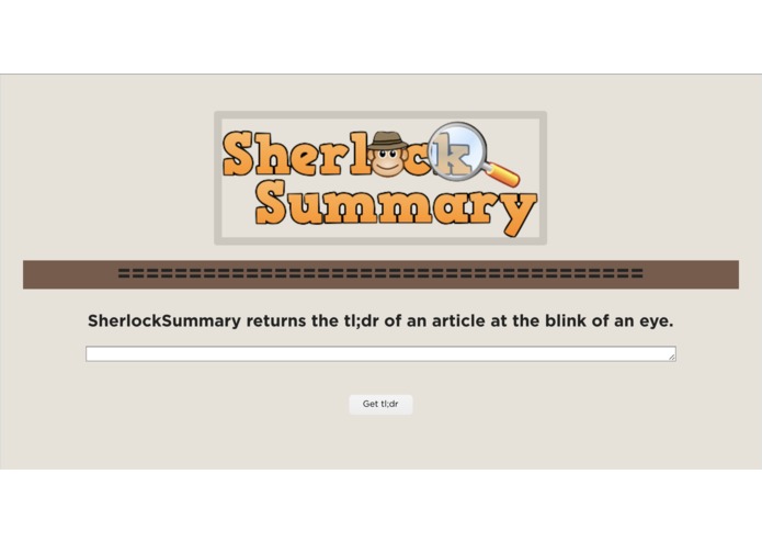 SherlockSummary – screenshot 1