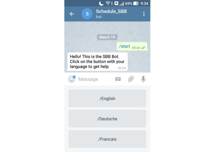 Sbb schedule bot – screenshot 1