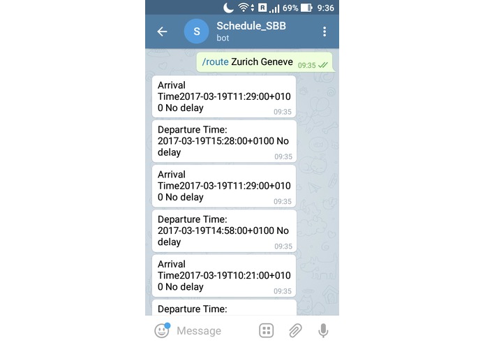 Sbb schedule bot – screenshot 3