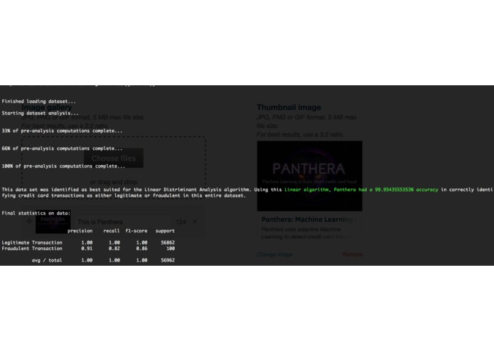 Panthera: Machine Learning to find Credit Card Fraud – screenshot 2