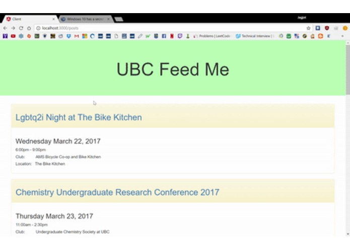 UBC FeedMe – screenshot 1