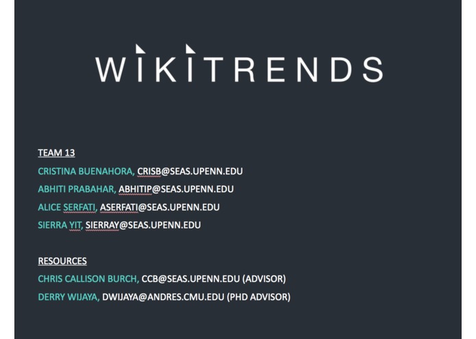 Team 13: WikiTrends – screenshot 1