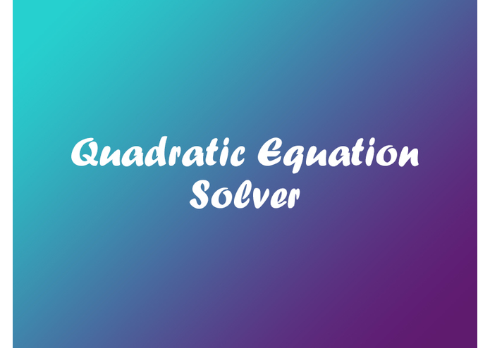 Quadratic Equation Solver – screenshot 1