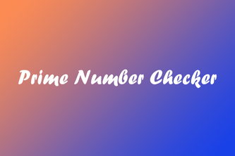 Prime Number Checker