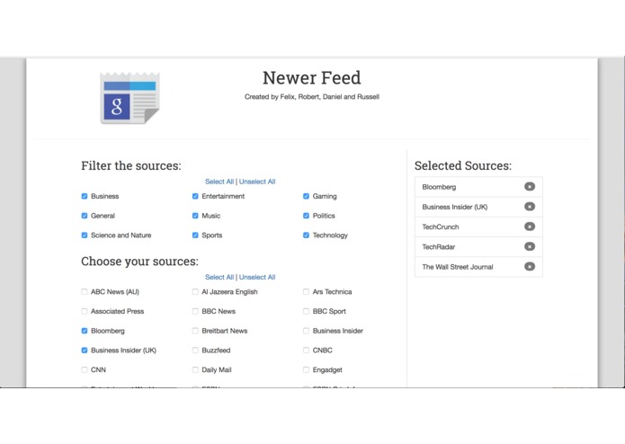 NewerFeed – screenshot 1