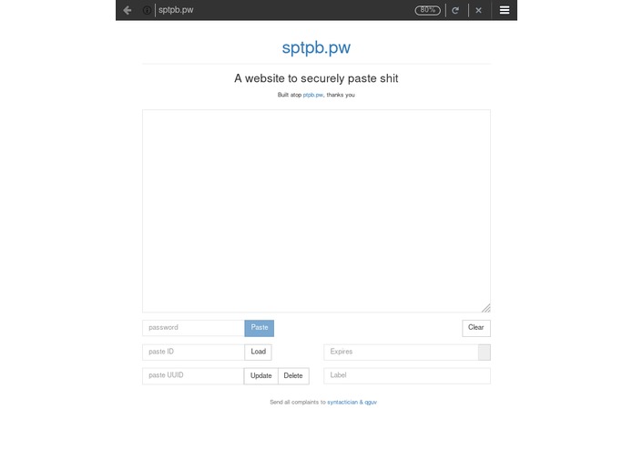 spb or "sleuthpaste": the secure pastebin – screenshot 2