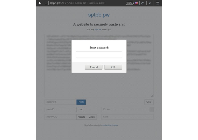 spb or "sleuthpaste": the secure pastebin – screenshot 3