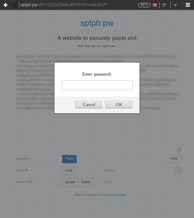 spb or "sleuthpaste" the secure pastebin Devpost
