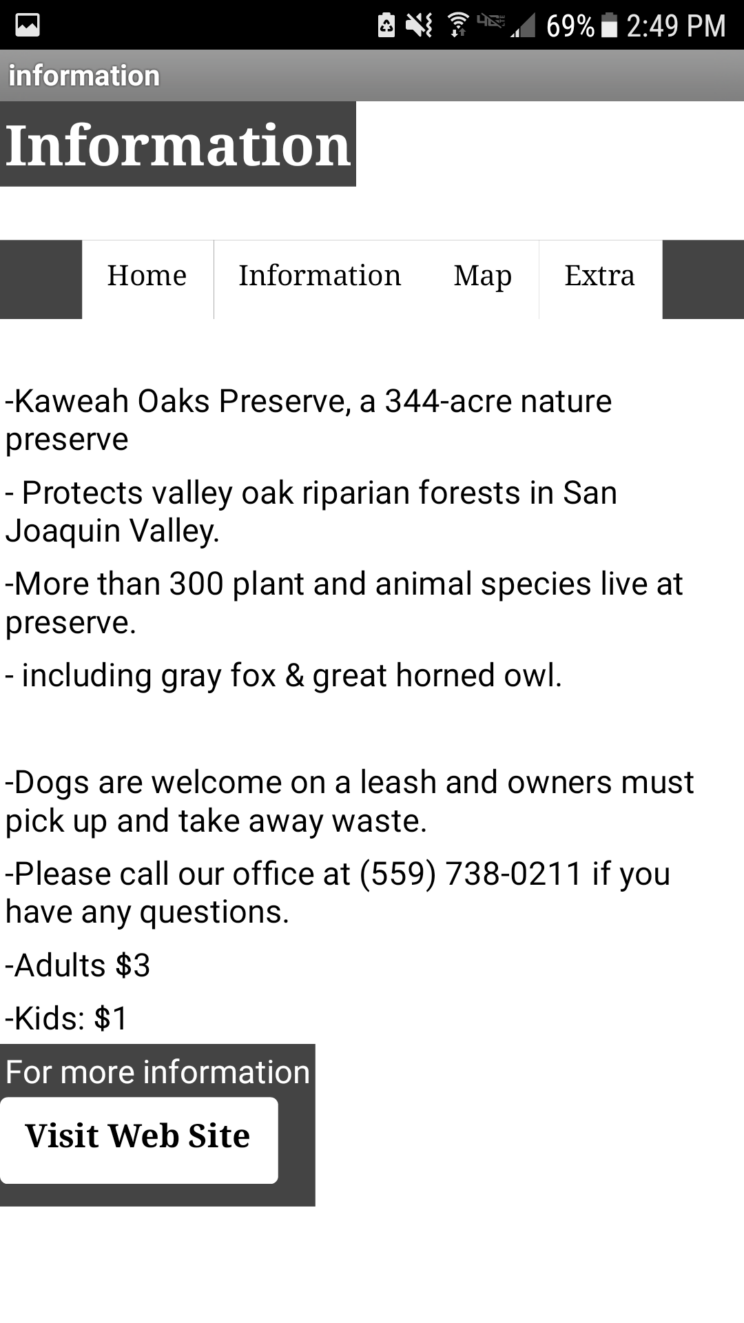 Kaweah Oaks Preserve Informational Guide Devpost