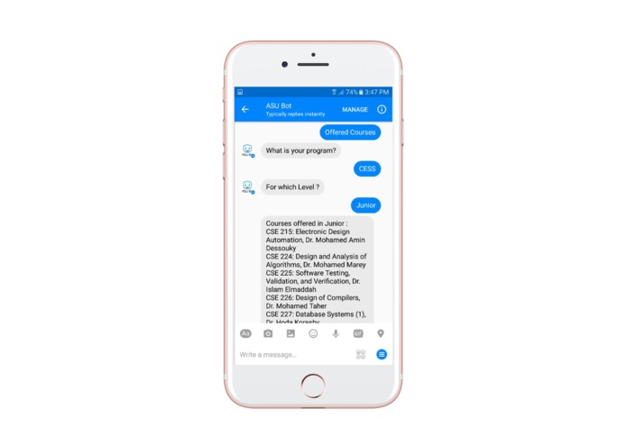 ASU Facebook Messenger Bot – screenshot 3
