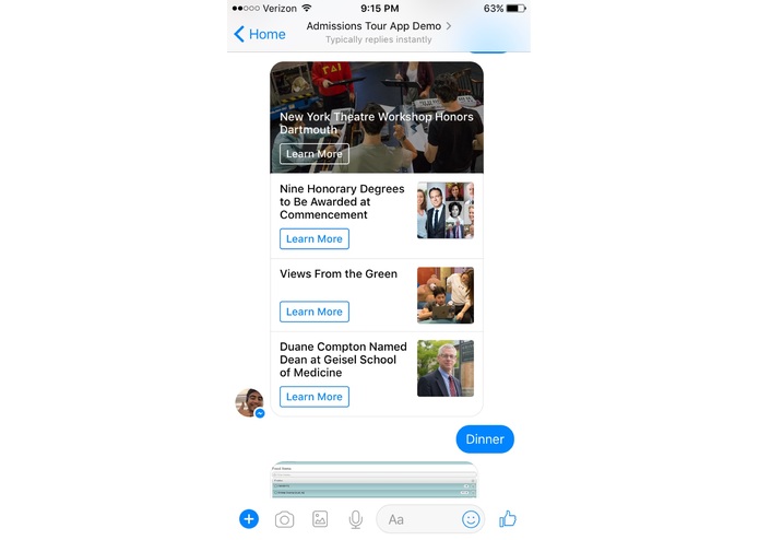 Dartmouth Phil (Admissions Chatbot) – screenshot 3