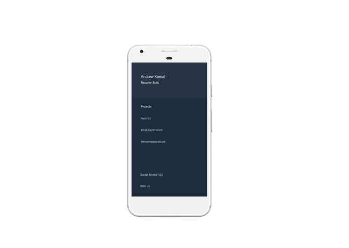 Personal Resume/Portfolio App UI – screenshot 1