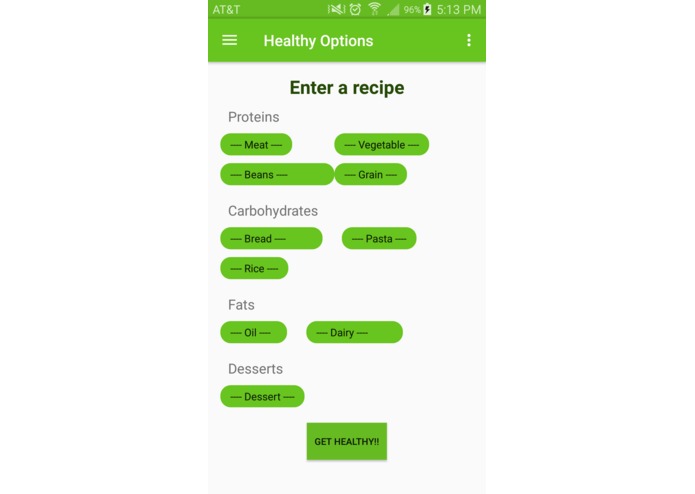 Healthy Options – screenshot 1
