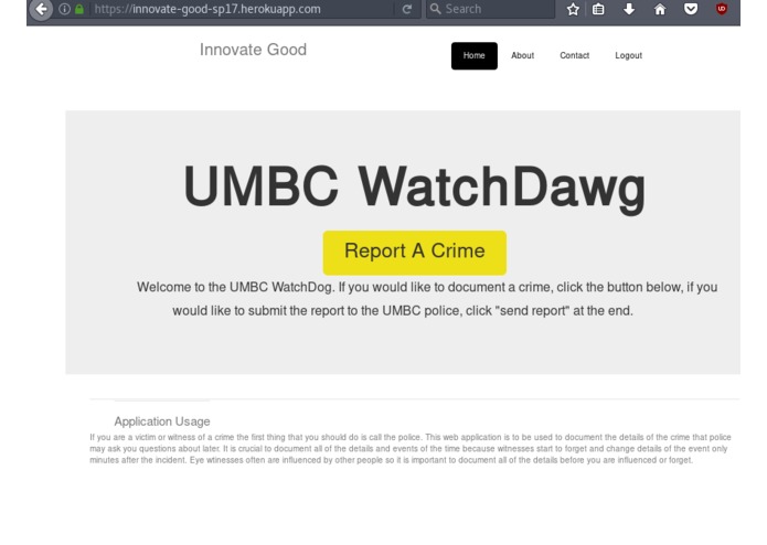 UMBC WatchDawg – screenshot 1