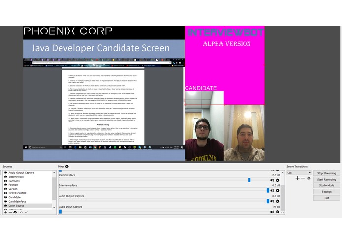 Team Phoenix: InterviewBot – screenshot 3