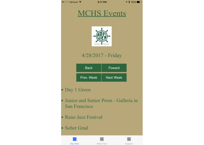 MCHS Events – screenshot 1