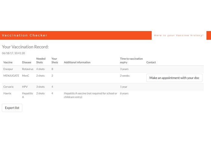VaccinationChecker – screenshot 2