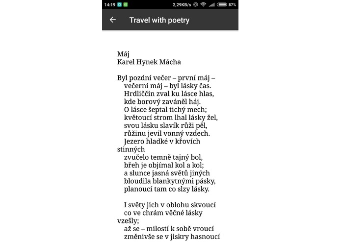 Travel with poetry – screenshot 1