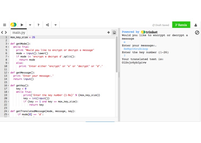 Caesar Shift Program – screenshot 1