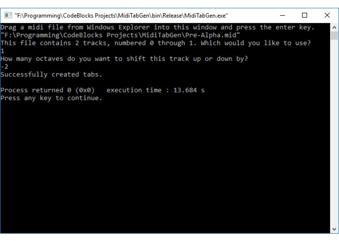 MidiTabGen – screenshot 2
