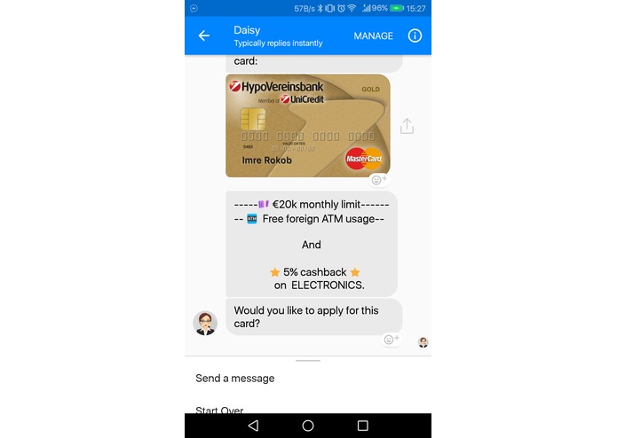 Dorsum-Chatbot for banking customer acquisition – screenshot 4
