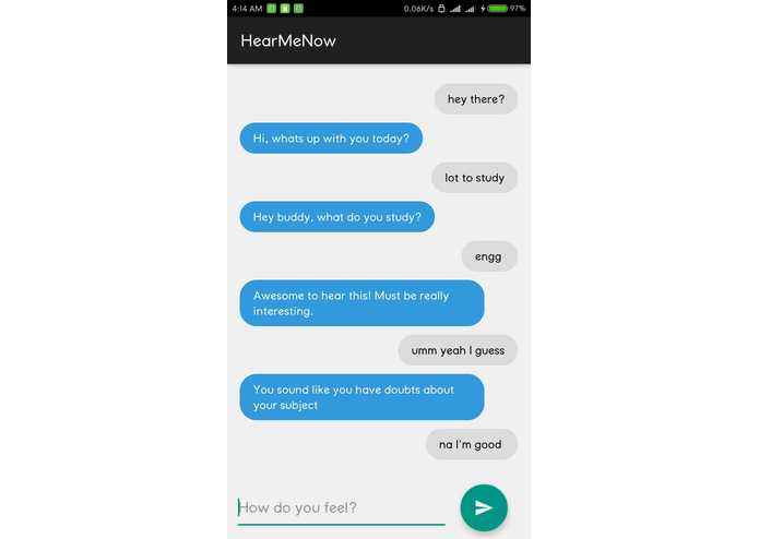 HearMeNow (Chatbot) – screenshot 1