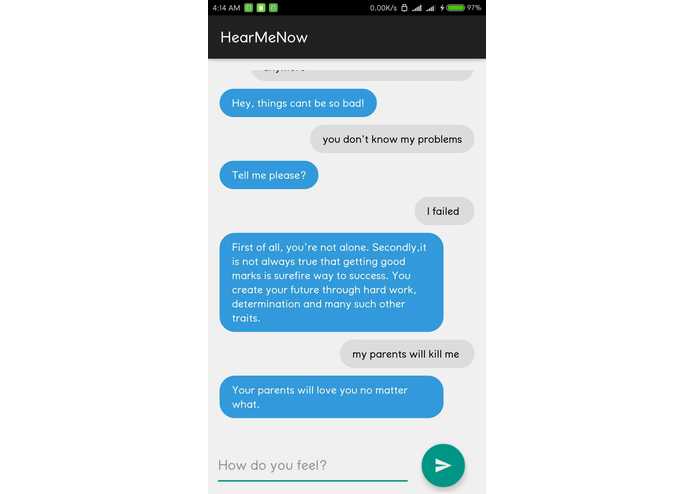 HearMeNow (Chatbot) – screenshot 2