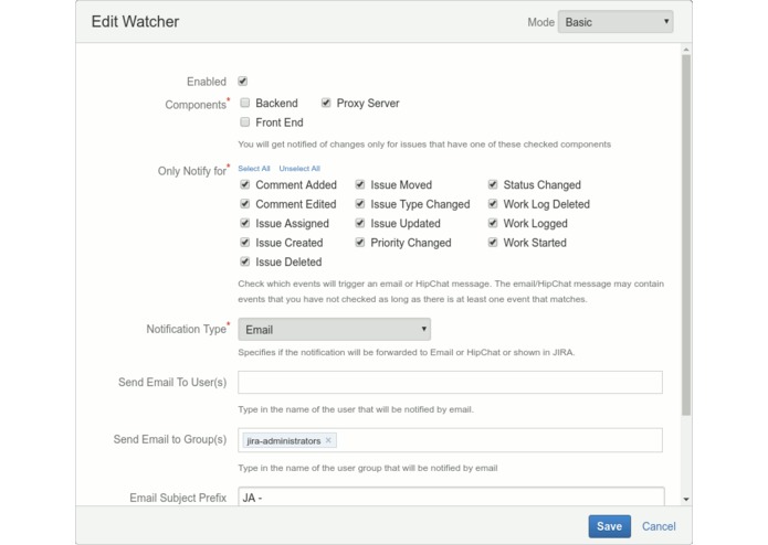 Component Watcher for JIRA cloud – screenshot 1