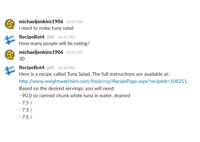 Recipe Bot – screenshot 1