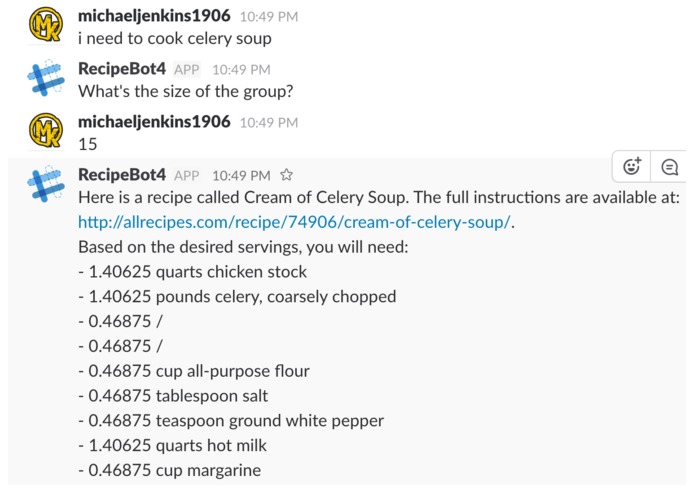 Recipe Bot – screenshot 2