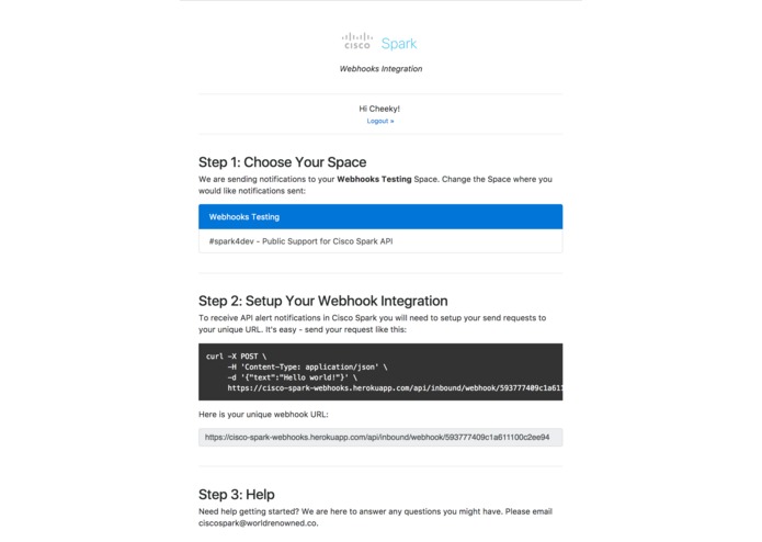 Webhooks – screenshot 2