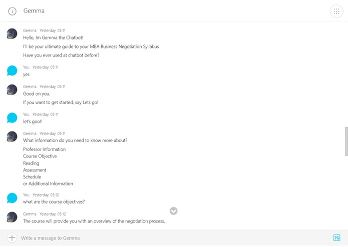 mba-chatbot – screenshot 1