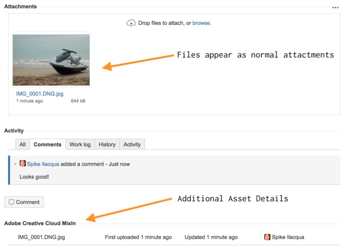 Mixin for Adobe Creative Cloud and Jira – screenshot 2
