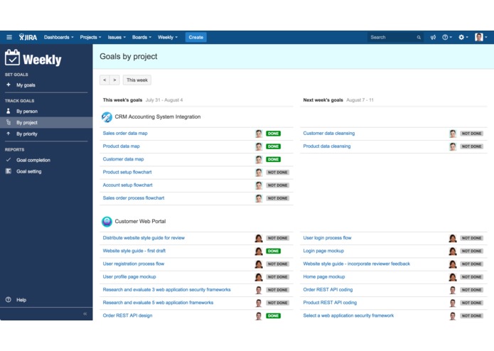 Weekly Goals for JIRA – screenshot 4
